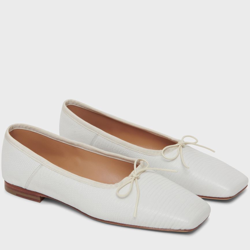 Women\'s Mansur Gavriel Square Toe Ballerina Ballet Flats White | AU 6507AR